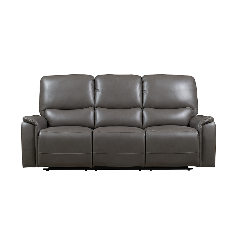 Conjunto de sofá reclinável elétrico de couro sintético com design modular
