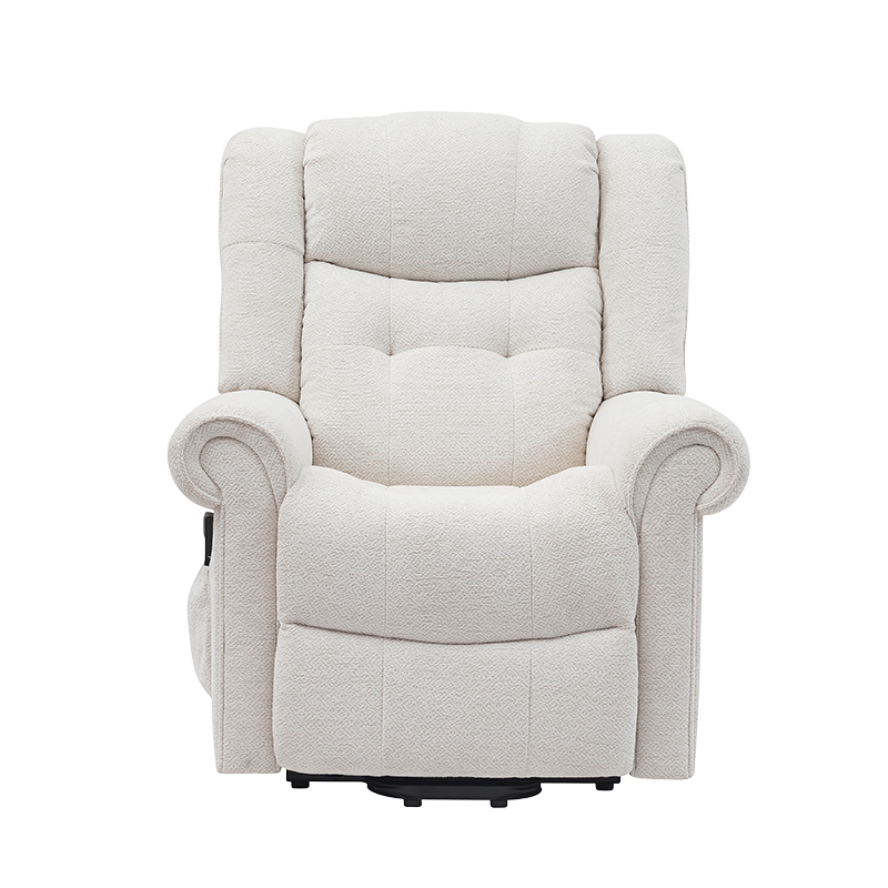 Cadeira reclinável elétrica de chenille para idosos com massagem vibratória e calor
