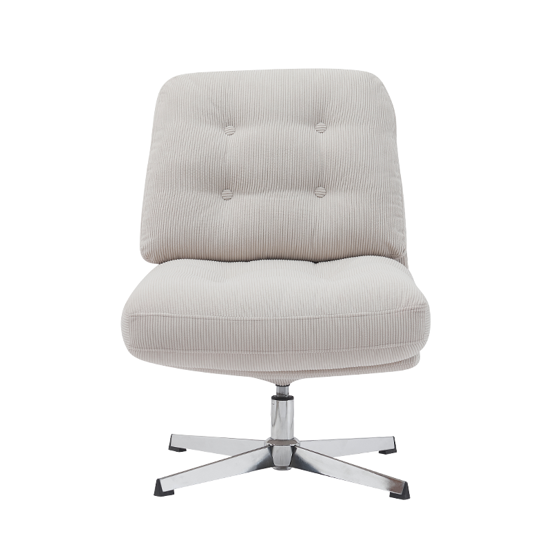 Cadeira de mesa de escritório sem braços, sem rodas, cadeira giratória moderna acolchoada de veludo, cadeira de escritório